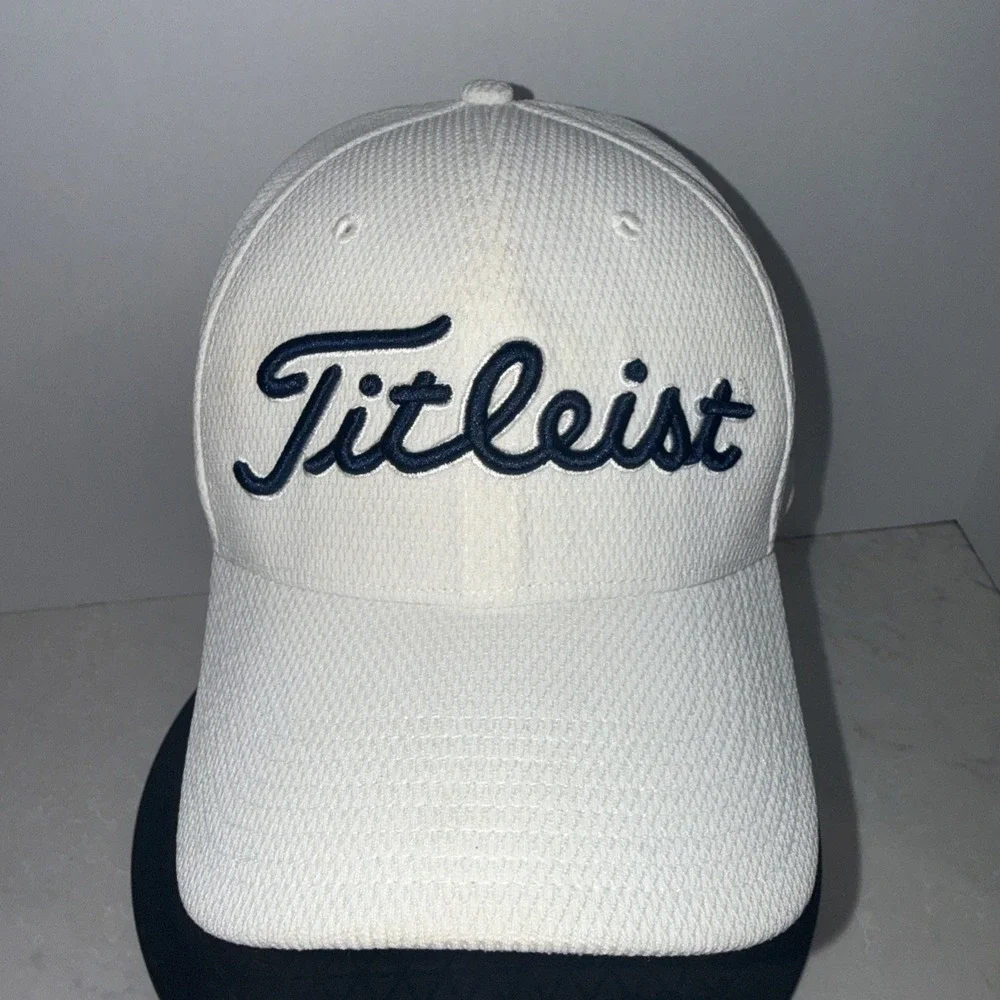 Titleist FJ FootJoy Pro V1 Stretch Fit Golf Hat Cap Fitted Unisex L/XL, White